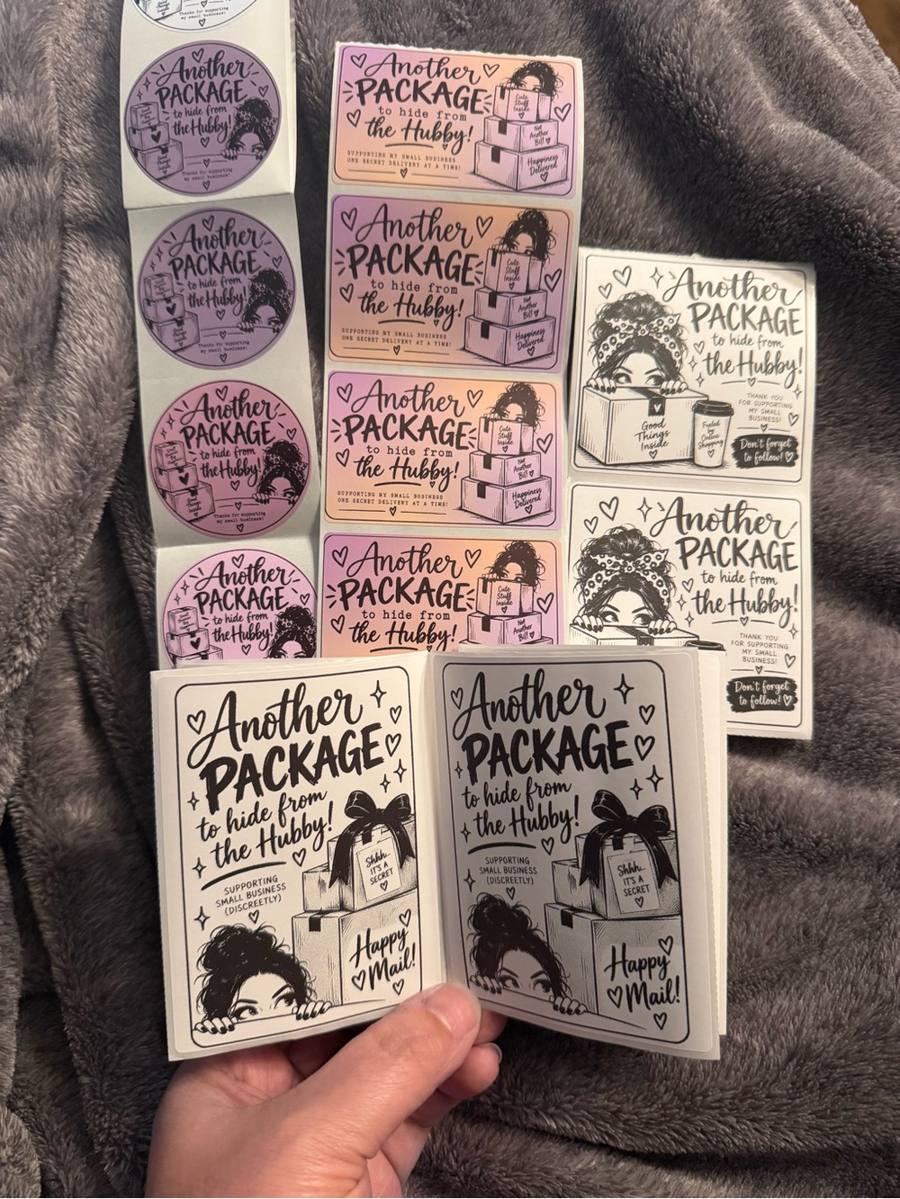 Another Package Sticker Pack - Pink/White Designs 50 count